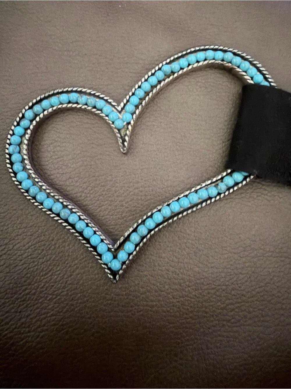 Heart-Shaped Turquoise Beaded Belt Accent